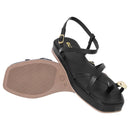 Sandália Rasteira Feminina Olzzy Design Moderno com Detalhe Metálico Dourado Confortável e Moderna