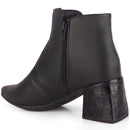 Bota Feminina Bico Fino Croco Salto Médio Cano Curto Confortável Moda Atual Olzzy Original Promoção