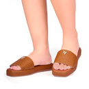 Sandália Tamanco Feminino Flat Chinelo Brilho Juta Confortável Flatform