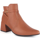 Bota Feminina Bico Fino Olzzy Cano Curto Confortável Moda Casual Atual Original Promoção