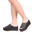 Tamanco Feminino Anabela Flatform Plataforma Detalhe Dourado Confortável Original Olzzy