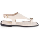 Sandália Feminina Rasteirinha Detalhe Dedo com ABS Dourado Sem Salto Confortável Original Olzzy