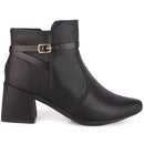 Bota Feminina Bico Fino Olzzy Cano Curto Confortável Moda Casual Atual Original Promoção