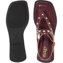 Sandália Rasteira Feminina com Tachas Dourada e Prata Fivela Ajustável Moderno Tendência Verão Olzzy