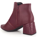 Bota Feminina Bico Fino Croco Salto Médio Cano Curto Confortável Moda Atual Olzzy Original Promoção