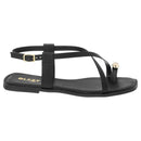 Sandália Feminina Rasteirinha Detalhe Dourado ABS com Tiras Cruzadas Leve Verão Original Olzzy