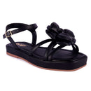 Sandália Flat Feminina Flor Delicada Flatform Brilho Estilo Moda Conforto