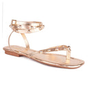 Sandália Feminina Flat Rasteira De Dedo Brilho Moda Verão