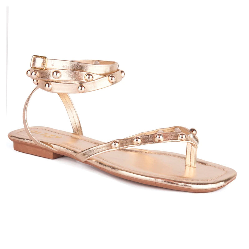 Sandália Feminina Flat Rasteira De Dedo Brilho Moda Verão