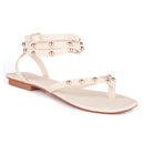 Sandália Feminina Flat Rasteira De Dedo Brilho Moda Verão