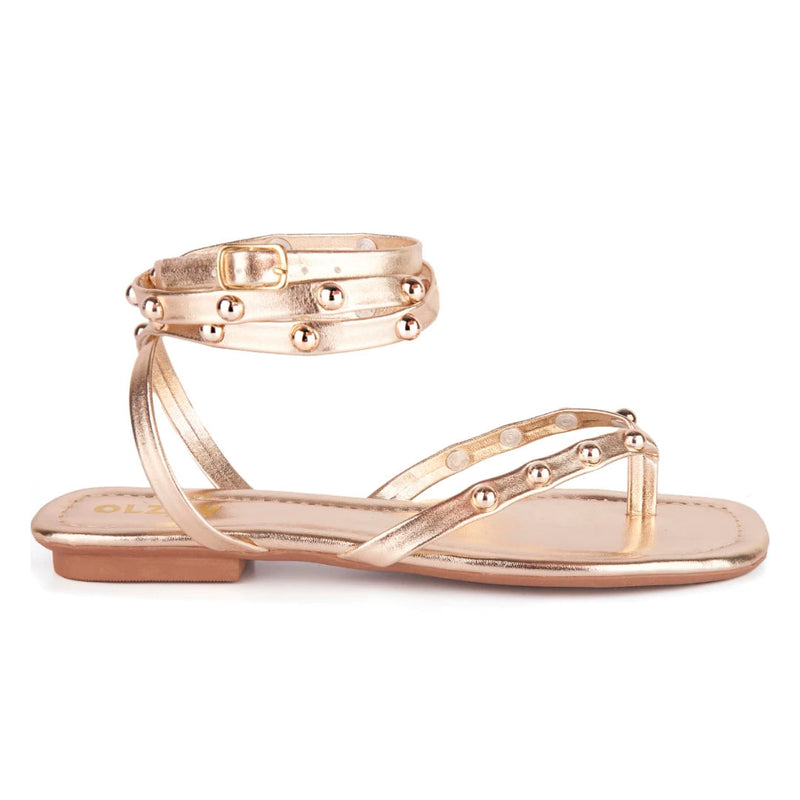 Sandália Feminina Flat Rasteira De Dedo Brilho Moda Verão