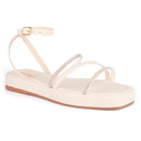 Sandália Feminina Flatform Tiras Brilho Strass