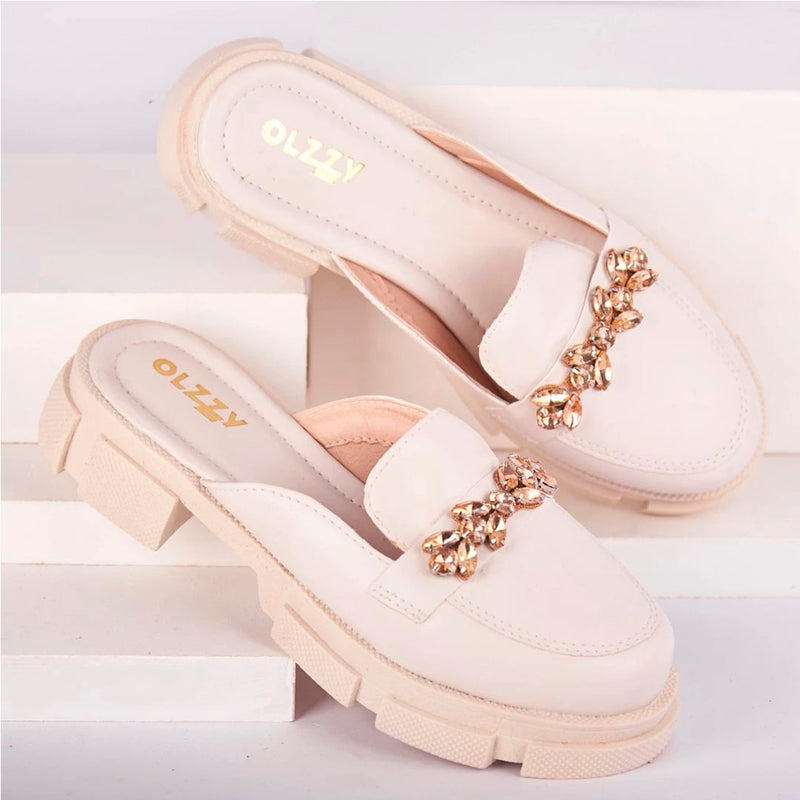 Mule Mocassim Feminino Sapato Delicado Corrente Confort Leve Solado Tratorado