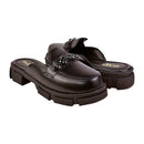 Mule Mocassim Feminino Sapato Delicado Corrente Confort Leve Solado Tratorado