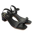 Sandália Feminina Salto Medio Grosso Saltinho Moda Blogueira