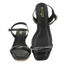 Sandália Feminina Salto Medio Grosso Saltinho Moda Blogueira