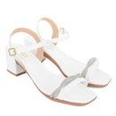 Sandália Feminina Salto Medio Grosso Saltinho Moda Blogueira