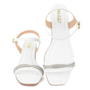 Sandália Feminina Salto Medio Grosso Saltinho Moda Blogueira