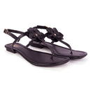 Rasteira Feminina Delicada Flor Sandália Brilho Luxo Tiras Finas Básica Promoção Olzzy