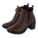 Bota Feminina Coturno Cano Curto Salto Medio Grosso Olzzy