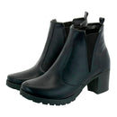 Bota Feminina Coturno Cano Curto Salto Medio Grosso Olzzy