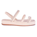 Sandália Flat Feminina Brilho Papete Luxo Strass Calce Fácil Elástico Confortável Olzzy Promoção