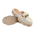 Mule Mocassim Feminino Sapato Tratorado Delicado Corrente Confortável Leve Promoção Original Olzzy