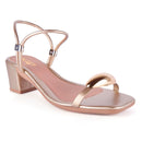 Sandália Feminina Salto Baixo Bloco Casual Enfeite Metal Lesma Brilho Tiras Finas Festa Moda Olzzy