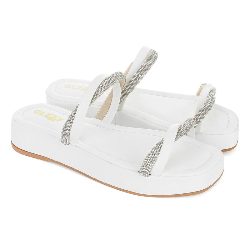 Sandália Birken Flat Chinelo Slide Flatform Feminino Brilho Strass Estilo Moda Conforto