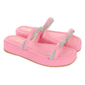 Sandália Birken Flat Chinelo Slide Flatform Feminino Brilho Strass Estilo Moda Conforto