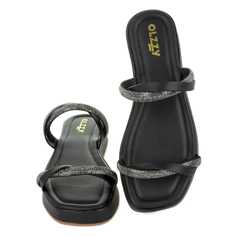 Sandália Birken Flat Chinelo Slide Flatform Feminino Brilho Strass Estilo Moda Conforto