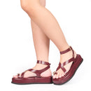 Sandália Feminina Plataforma Flat ABS Dourado Fivela Rasteira Confortável Original Olzzy