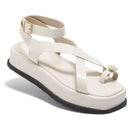 Sandália Feminina Plataforma Flat ABS Dourado Fivela Rasteira Confortável Original Olzzy