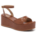 Sandália Anabela Feminina Plataforma Leve Confortável Antiderrapante Preta Caramelo Off White Olzzy