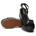 Sandália Anabela Feminina Plataforma Leve Confortável Antiderrapante Preta Caramelo Off White Olzzy