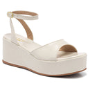 Sandália Anabela Feminina Plataforma Leve Confortável Antiderrapante Preta Caramelo Off White Olzzy