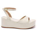Sandália Anabela Feminina Plataforma Leve Confortável Antiderrapante Preta Caramelo Off White Olzzy