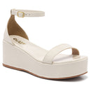 Sandália Feminina Plataforma Anabela 7cm Leve e Confortável Preta Caramelo Off White Olzzy