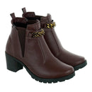 Bota Feminina Coturno Cano Curto Salto Médio Grosso Confortável