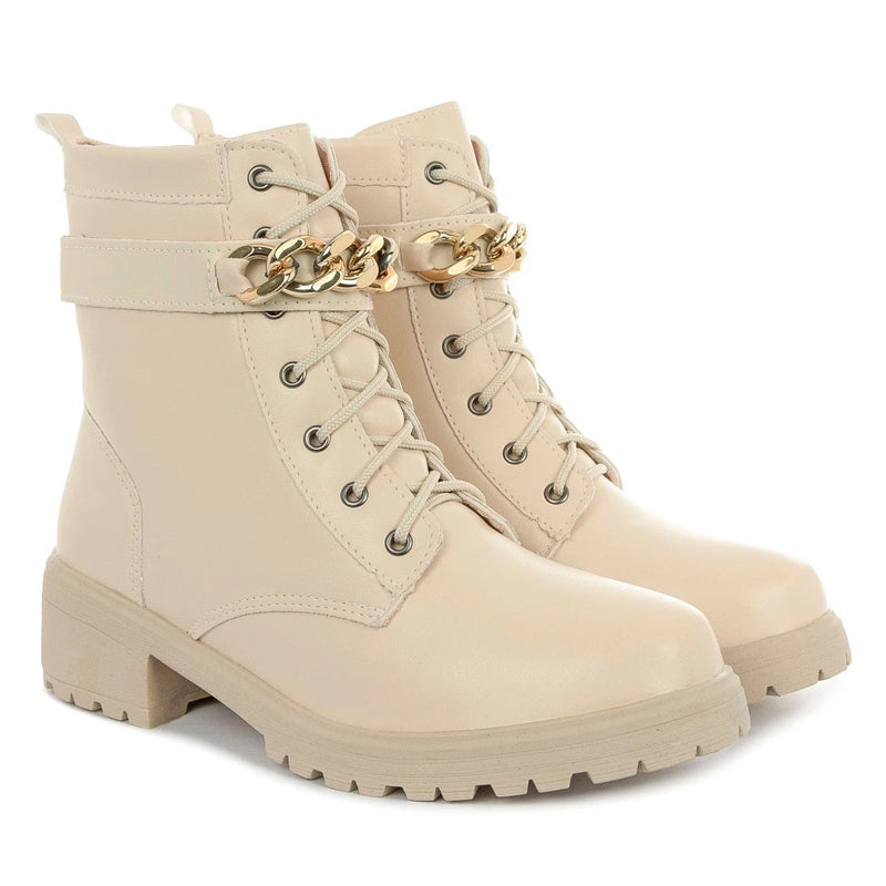 Coturno Feminino Bota Tratorada Salto Baixo Confortável