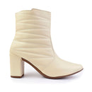 Bota Feminina Bico Fino Salto Alto Fashion Confortável Bordado Delicada Original