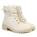 Coturno Feminino Bota Tratorada Salto Baixo Confortável