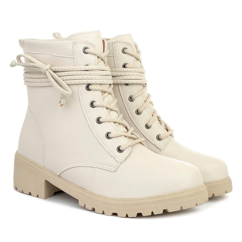 Coturno Feminino Bota Tratorada Salto Baixo Confortável