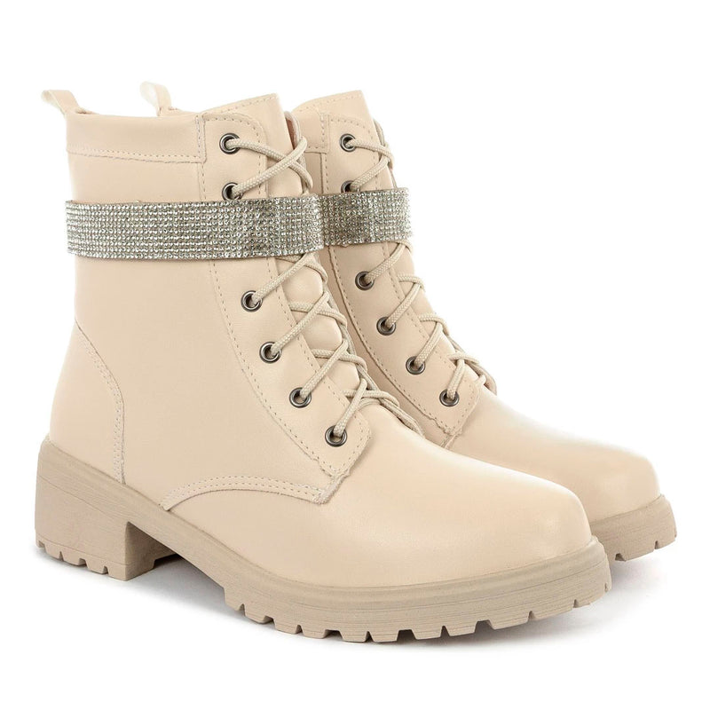 Coturno Feminino Bota Tratorada Salto Baixo Confortável