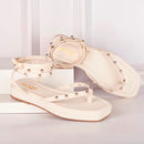 Sandália Flat Feminina De Dedo Tiras Brilho Rasteira De Dedinho Asa Delta Delicada Leve Confortável