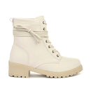 Coturno Feminino Bota Tratorada Salto Baixo Confortável