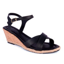 Anabela Feminina Sandália Tiras Cruzadas Salto Alto Casual Moda Sola Confortável Original