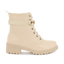 Coturno Feminino Bota Tratorada Salto Baixo Confortável