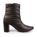 Bota Feminina Bico Fino Salto Alto Fashion Confortável Bordado Delicada Original