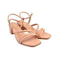 Sandália Feminina Salto Medio Grosso Tiras Saltinho Moda Blogueira Confortável Casual Conforto